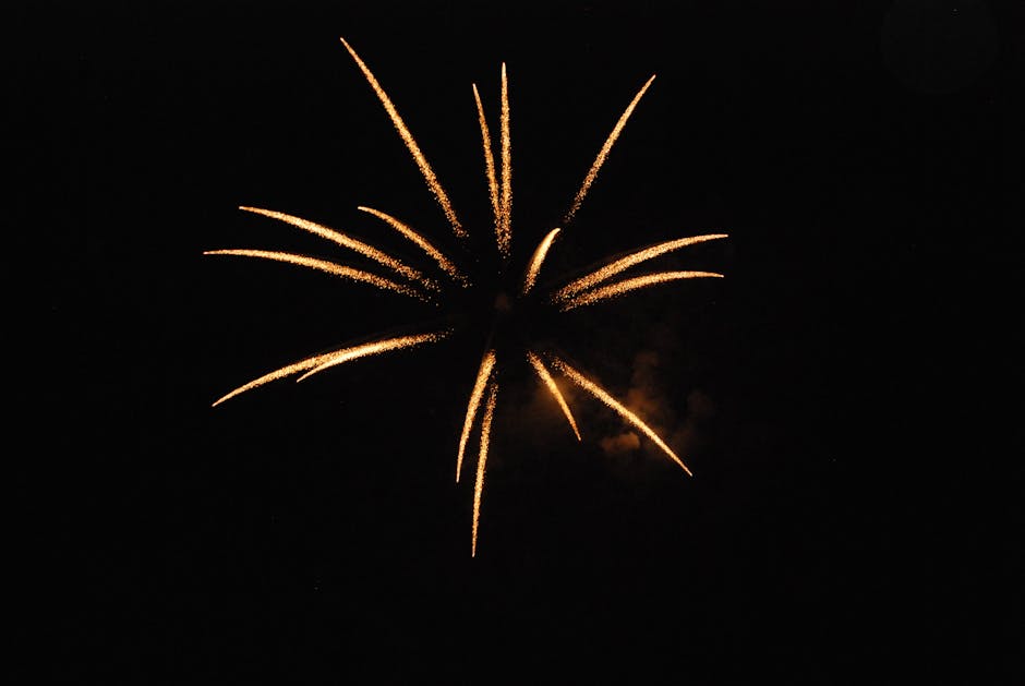 Nighttime entertainment event with spectacular lighting